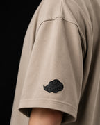 CROW DISSOLVE - 240 GSM Sand Beige Acid-Wash Oversized Tee